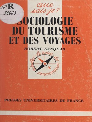 cover image of Sociologie du tourisme et des voyages